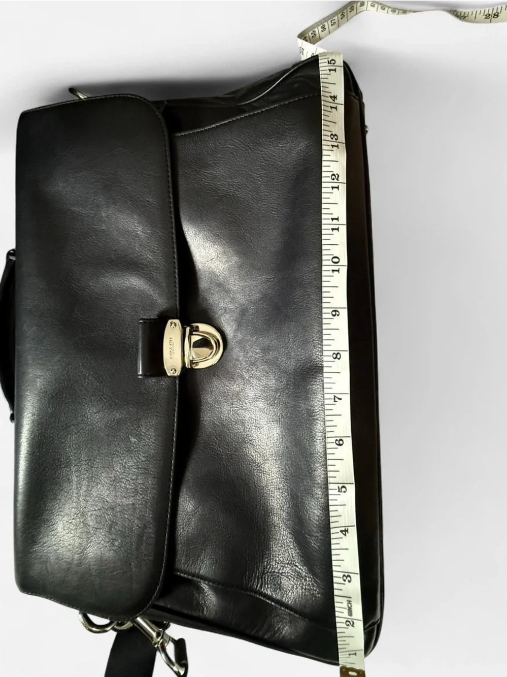 Coach Metropolitan 71899 Black Leather Messenger Bag Briefcase